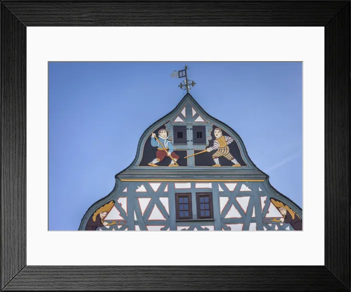 Framed Print : Ornate half-timbered house on the market square of Bad Camberg, Hesse, Germany Framed Print : Ornate half-timbered house on the market square of Bad Camberg, Hesse, Germany