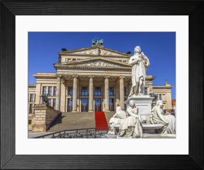 Framed Print : Schiller monument in front of the Berlin Concert Hall on Gendarmenmarkt, Berlin, Germany Framed Print : Schiller monument in front of the Berlin Concert Hall on Gendarmenmarkt, Berlin, Germany