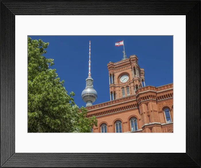Framed Print : Rotes Rathaus and Television Tower, Berlin, Germany Framed Print : Rotes Rathaus and Television Tower, Berlin, Germany