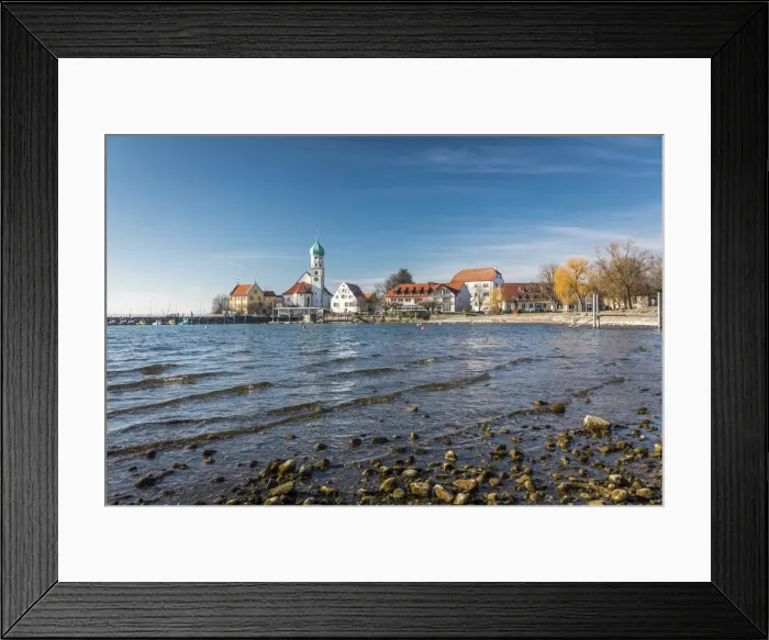 Framed Print : Peninsula and St. Georg Church, Wasserburg am Bodensee, Bavaria, Germany Framed Print : Peninsula and St. Georg Church, Wasserburg am Bodensee, Bavaria, Germany