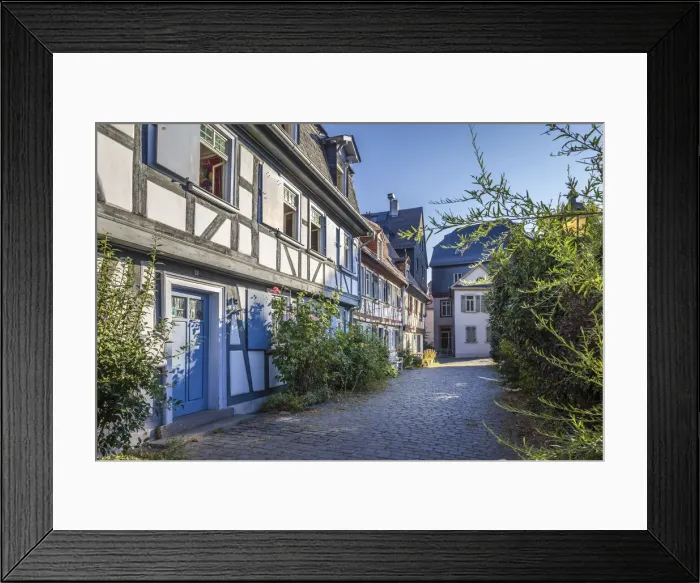 Framed Print : Half-timbered houses in the old town of Frankfurt-Hochst, Frankfurt, Hesse, Germany Framed Print : Half-timbered houses in the old town of Frankfurt-Hochst, Frankfurt, Hesse, Germany