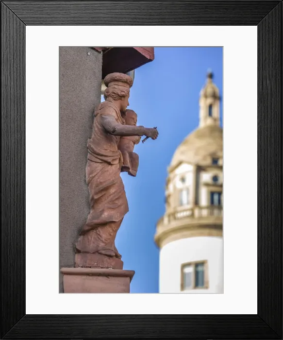 Framed Print : Marienfigur at Hochster Schlossplatz, Hesse, Germany Framed Print : Marienfigur at Hochster Schlossplatz, Hesse, Germany