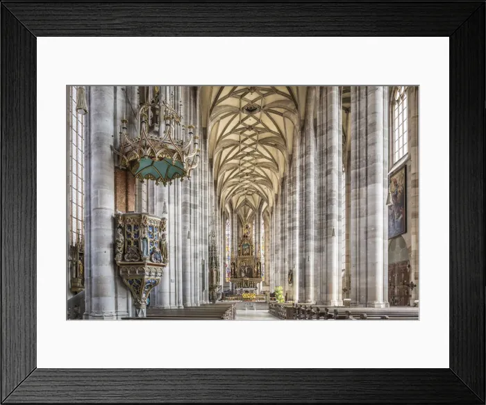 Framed Print : Interior of the St. Georgs-Munster in the old town of Dinkelsbühl, Middle Franconia, Bavaria, Germany