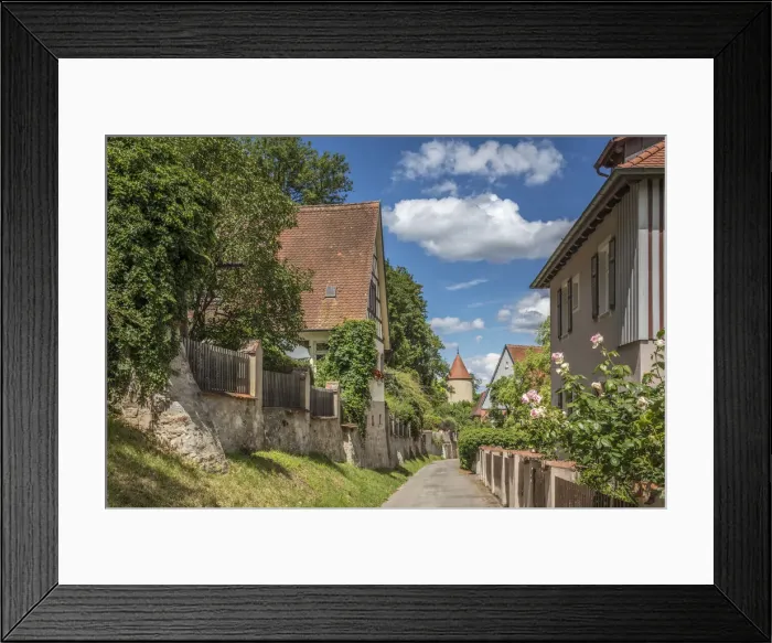 Framed Print : Kapuzinerweg at the city wall of Dinkelsbuhl, Middle Franconia, Bavaria, Germany Framed Print : Kapuzinerweg at the city wall of Dinkelsbuhl, Middle Franconia, Bavaria, Germany