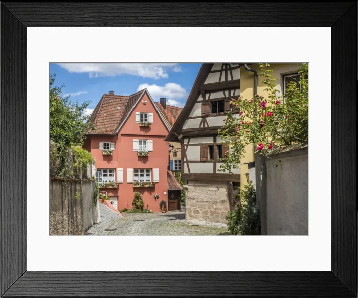 Framed Print : Historic houses on the city wall of Dinkelsbuhl, Middle Franconia, Bavaria, Germany Framed Print : Historic houses on the city wall of Dinkelsbuhl, Middle Franconia, Bavaria, Germany