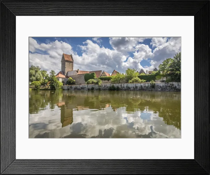 Framed Print : Rothenburger Weiher and Rothenburger Tor on the city wall of Dinkelsbühl, Middle Franconia, Bavaria, Germany Framed Print : Rothenburger Weiher and Rothenburger Tor on the city wall of Dinkelsbühl, Middle Franconia, Bavaria, Germany