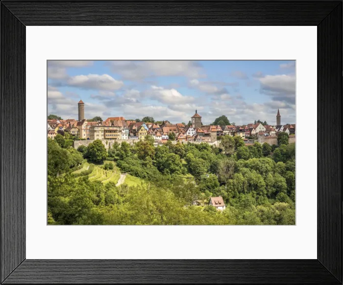 Framed Print : View from the castle garden to the old town of Rothenburg ob der Tauber, Middle Franconia Framed Print : View from the castle garden to the old town of Rothenburg ob der Tauber, Middle Franconia