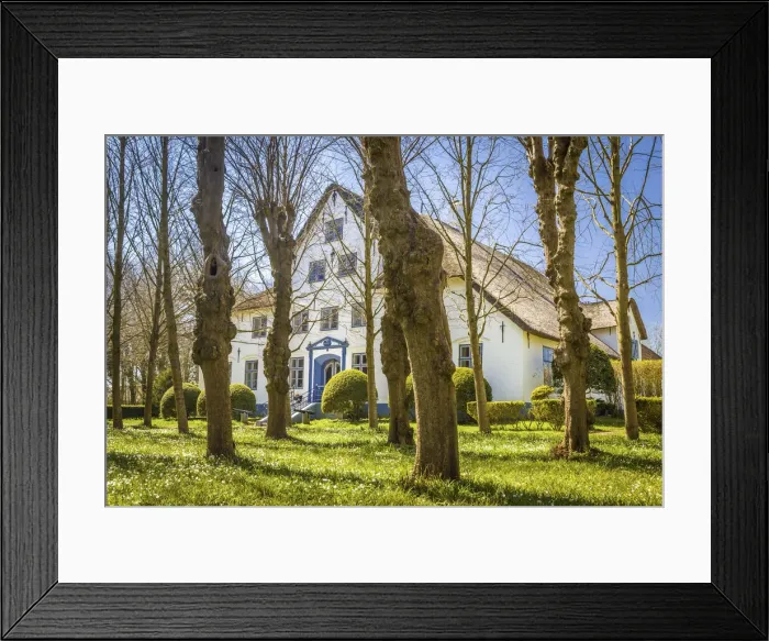 Framed Print : Haubarg Hochdorfer Garten in Tating, North Friesland, Schleswig-Holstein, Germany Framed Print : Haubarg Hochdorfer Garten in Tating, North Friesland, Schleswig-Holstein, Germany