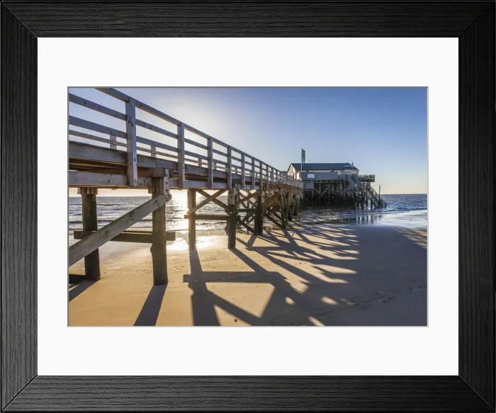Framed Print : Stilt house on the beach in St. Peter-Ording, North Friesland, Schleswig-Holstein Framed Print : Stilt house on the beach in St. Peter-Ording, North Friesland, Schleswig-Holstein