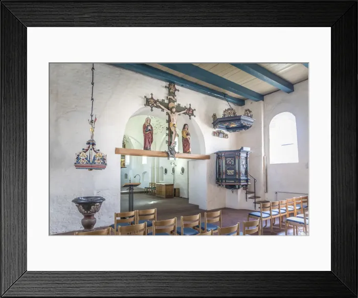 Framed Print : Church of Sankt Peter-Ording in St. Peter Dorf, North Friesland, Schleswig-Holstein Framed Print : Church of Sankt Peter-Ording in St. Peter Dorf, North Friesland, Schleswig-Holstein