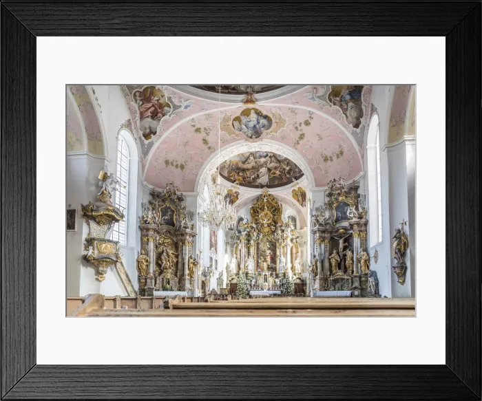 Framed Print : Interior of the Church of St. Peter and Paul, Oberammergau, Upper Bavaria, Bavaria Framed Print : Interior of the Church of St. Peter and Paul, Oberammergau, Upper Bavaria, Bavaria