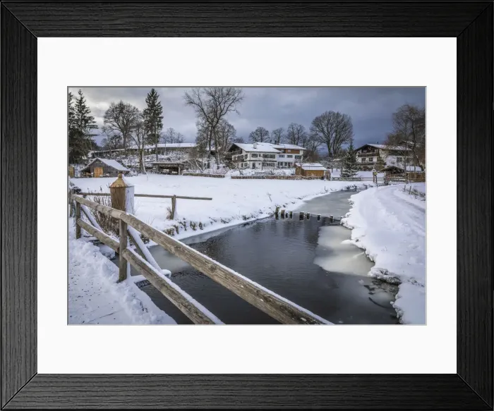 Framed Print : Bridge over the Glotzenbach at the conflünce with the Bayersoiener See Framed Print : Bridge over the Glotzenbach at the conflünce with the Bayersoiener See