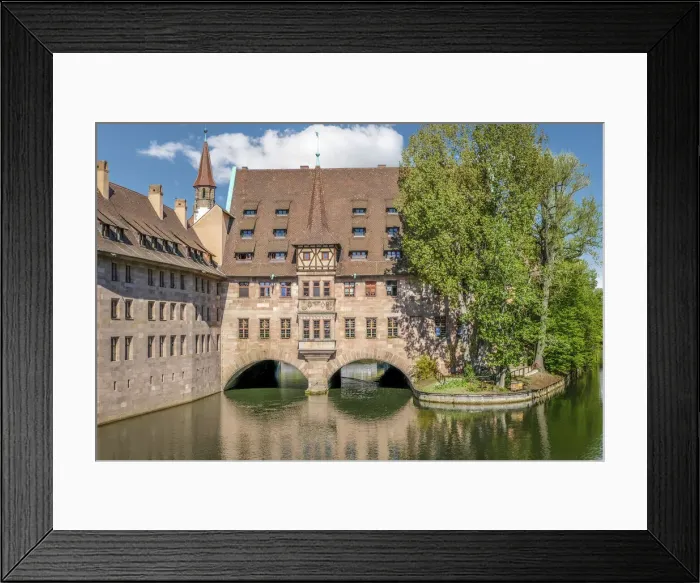 Framed Print : Heilig-Geist-Spital an der Pegnitz, Nuremberg, Middle Franconia, Bavaria, Germany