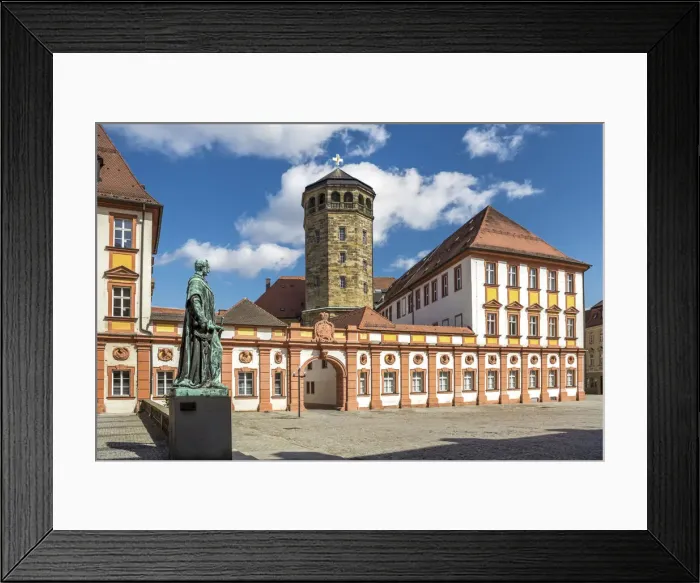 Framed Print : Old castle with Maximilian monument and castle tower, Bayreuth, Upper Franconia, Bavaria Framed Print : Old castle with Maximilian monument and castle tower, Bayreuth, Upper Franconia, Bavaria