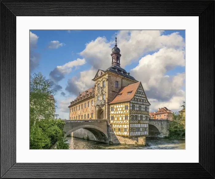 Framed Print : Old town hall on the Regnitz bridge, Bamberg, Upper Franconia, Bavaria, Germany Framed Print : Old town hall on the Regnitz bridge, Bamberg, Upper Franconia, Bavaria, Germany