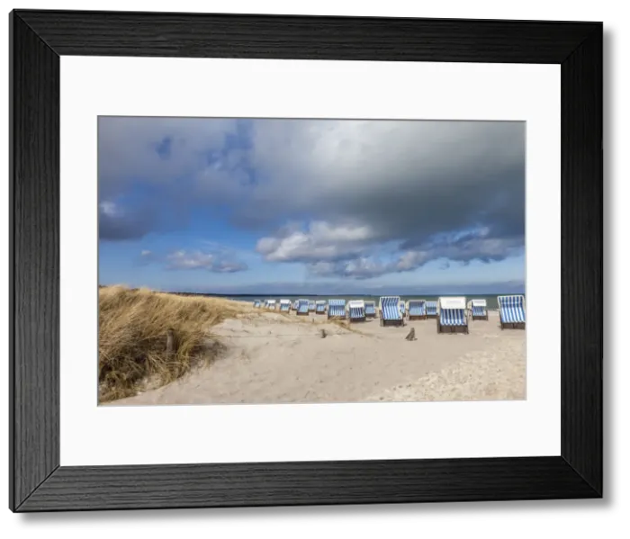Framed Print : Beach chairs in Prerow, Mecklenburg-Western Pomerania, Northern Germany, Germany Framed Print : Beach chairs in Prerow, Mecklenburg-Western Pomerania, Northern Germany, Germany