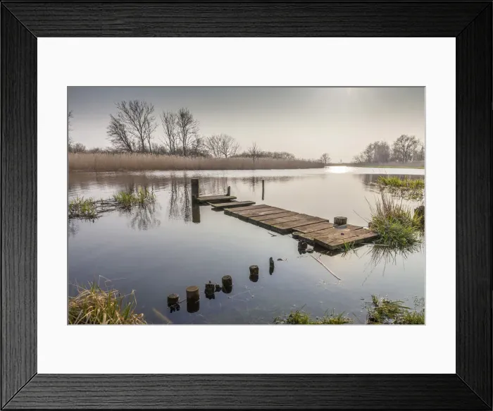 Framed Print : Flooded footbridge at Ribnitz-Damgarten, Mecklenburg-Western Pomerania, Northern Germany Framed Print : Flooded footbridge at Ribnitz-Damgarten, Mecklenburg-Western Pomerania, Northern Germany