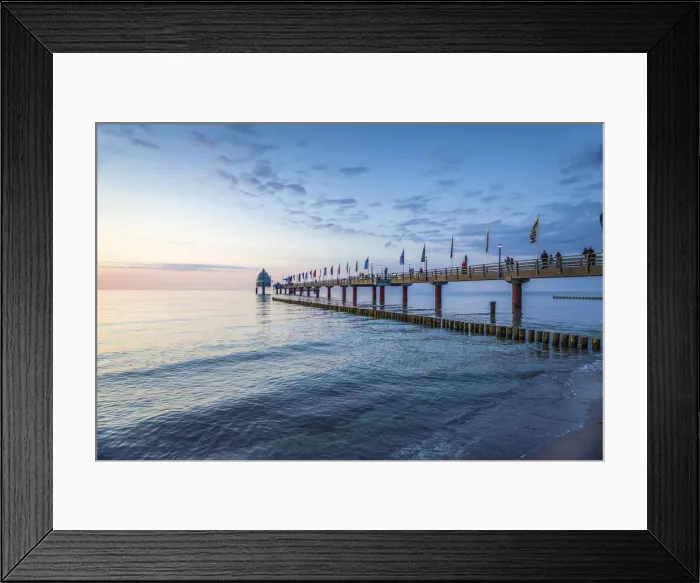 Framed Print : Pier in Zingst, Mecklenburg-Western Pomerania, Northern Germany, Germany
