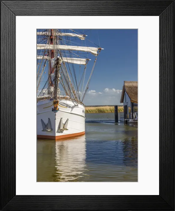 Framed Print : Tall ship in the Harbor of Zingst, Mecklenburg-Western Pomerania, Northern Germany Framed Print : Tall ship in the Harbor of Zingst, Mecklenburg-Western Pomerania, Northern Germany