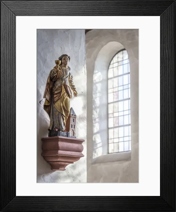 Framed Print : Interior of the Basilica Sankt Agidius in Mittelheim, Rheingau, Hesse, Germany
