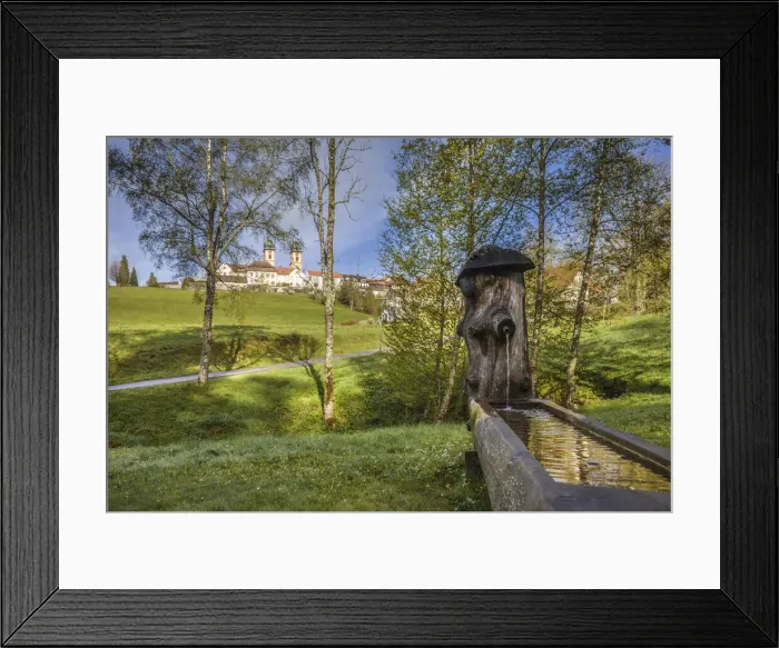 Framed Print : Fountain at the Herrenmattenweiher in St. Margen, Black Forest, Baden-Wurttemberg, Germany Framed Print : Fountain at the Herrenmattenweiher in St. Margen, Black Forest, Baden-Wurttemberg, Germany