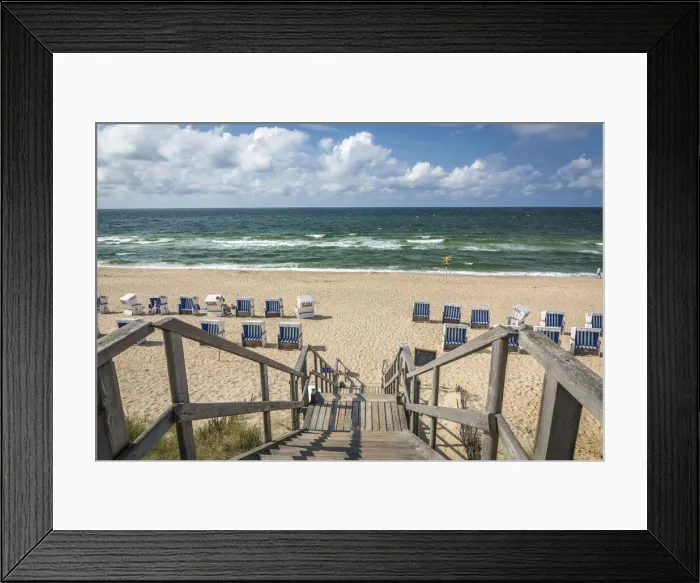 Framed Print : Beach chairs on the west beach of Rantum, Sylt, Schleswig-Holstein, Germany