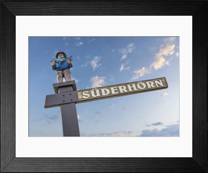 Framed Print : Street sign in List, Sylt, Schleswig-Holstein, Germany
