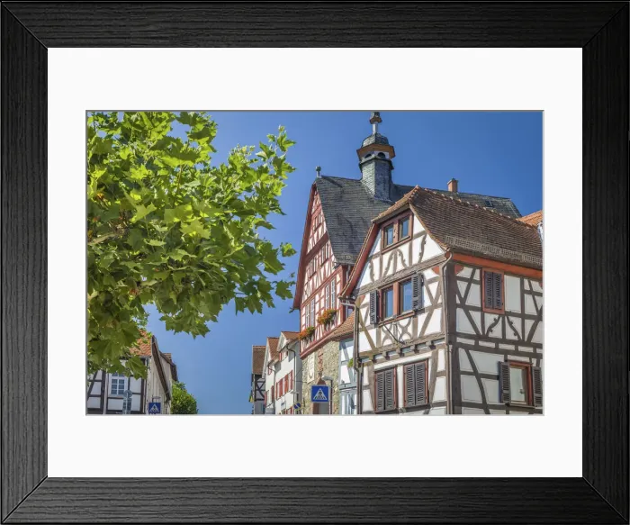 Framed Print : Half-timbered houses and old town hall in Oberursel, Taunus, Hesse, Germany Framed Print : Half-timbered houses and old town hall in Oberursel, Taunus, Hesse, Germany