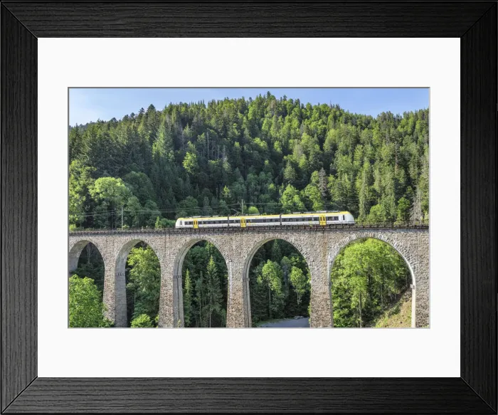Framed Print : Ravenna Bridge, Viaduct of Hollentalbahn train, Breitnau, Hollental Valley, Black Forest, Baden-Wurttemberg, Germany