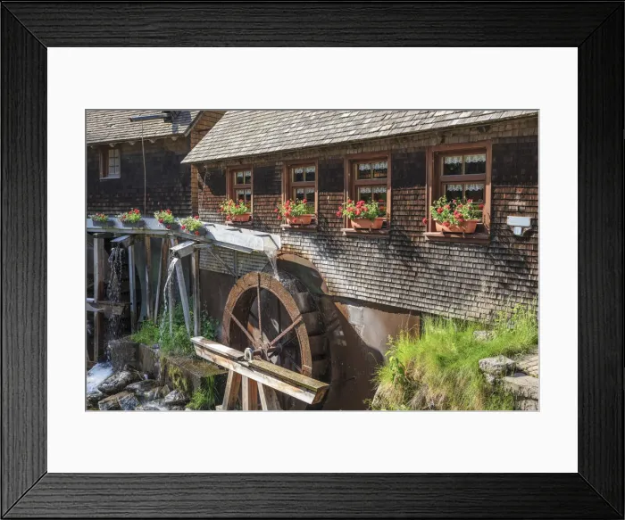 Framed Print : Hexenlochmuhle mill near Furtwangen, Black Forest, Baden-Wurttemberg, Germany
