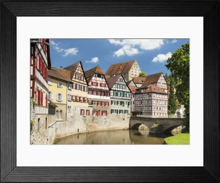 Framed Print : Old town on Kocher river, Kochertal valley, Schwabisch Hall, Hohenlohe, Baden-Wurttemberg, Germany Framed Print : Old town on Kocher river, Kochertal valley, Schwabisch Hall, Hohenlohe, Baden-Wurttemberg, Germany