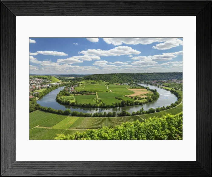 Framed Print : Neckar river bend, Mundelsheim, Neckartal valley, Baden-Wurttemberg, Germany Framed Print : Neckar river bend, Mundelsheim, Neckartal valley, Baden-Wurttemberg, Germany