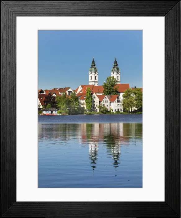 Framed Print : Stadtsee Lake and und Collegiate church of St. Peter, Bad Waldsee, Upper Swabia, Baden-Wurttemberg, Germany Framed Print : Stadtsee Lake and und Collegiate church of St. Peter, Bad Waldsee, Upper Swabia, Baden-Wurttemberg, Germany