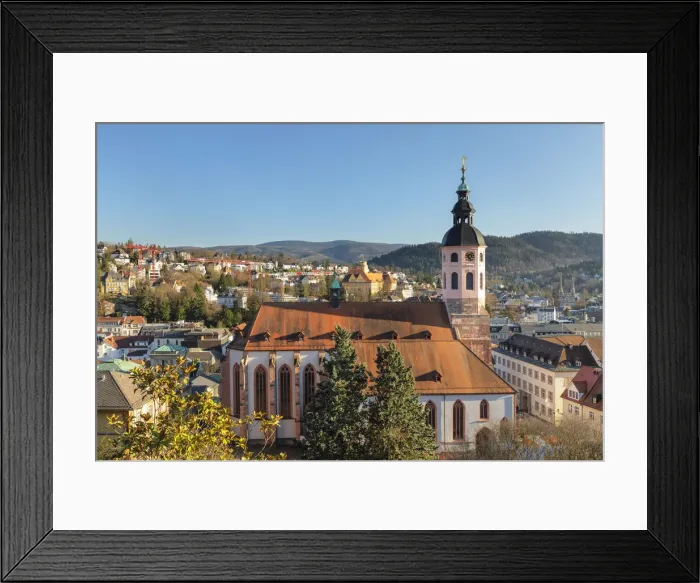 Framed Print : View over Baden-Baden with Stiftskirche church, Baden-Baden, Black Forest, Baden-Wurttemberg, Germany Framed Print : View over Baden-Baden with Stiftskirche church, Baden-Baden, Black Forest, Baden-Wurttemberg, Germany