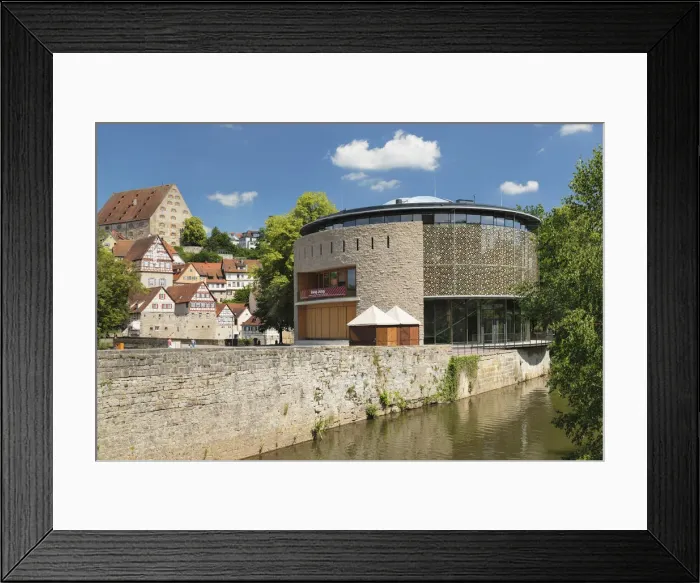 Framed Print : New Globe Theater, Kochertal valley, Schwabisch Hall, Hohenlohe, Baden-Wurttemberg, Germany Framed Print : New Globe Theater, Kochertal valley, Schwabisch Hall, Hohenlohe, Baden-Wurttemberg, Germany