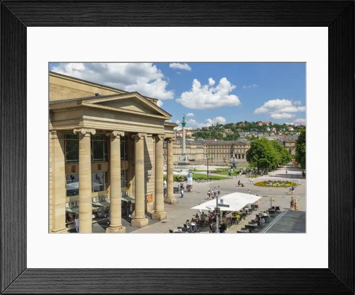 Framed Print : Street cafe at Konigsbau, Schlossplatz square with Neues Schloss Castle, Stuttgart, Baden-Wurttemberg, Germany Framed Print : Street cafe at Konigsbau, Schlossplatz square with Neues Schloss Castle, Stuttgart, Baden-Wurttemberg, Germany