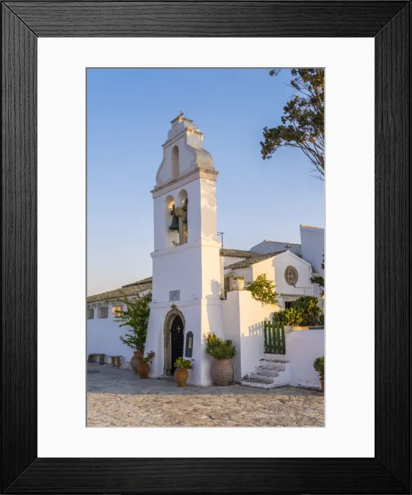 Framed Print : Vlacherna Monastery and the Church of Pantokrator, Corfu, Ionian Islands, Greece Framed Print : Vlacherna Monastery and the Church of Pantokrator, Corfu, Ionian Islands, Greece