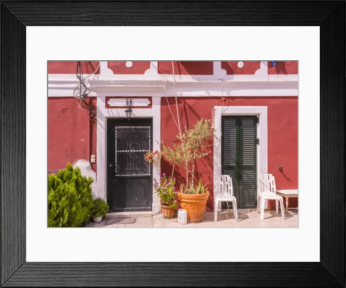 Framed Print : Red house, Corfu Town, Corfu, Ionian Islands, Greece Framed Print : Red house, Corfu Town, Corfu, Ionian Islands, Greece