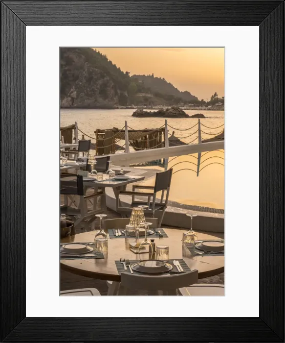 Framed Print : Restaurant by the beach, Palaiokastritsa, Corfu, Ionian Islands, Greece Framed Print : Restaurant by the beach, Palaiokastritsa, Corfu, Ionian Islands, Greece