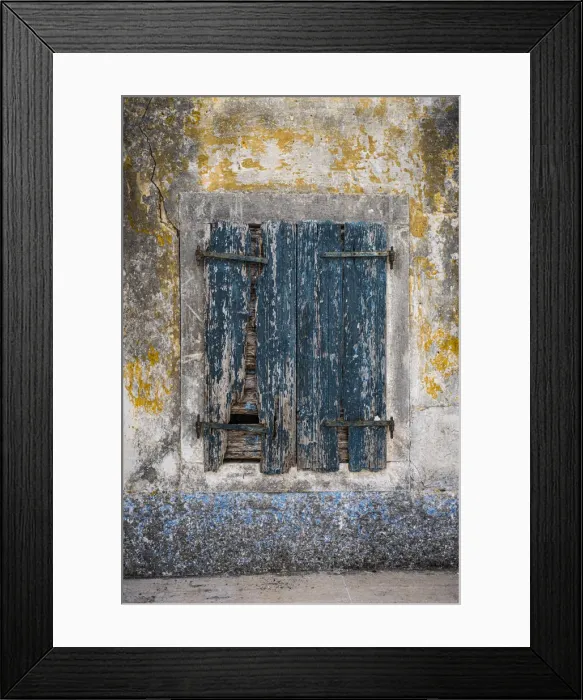 Framed Print : Blue shutter, Lakones, Corfu, Ionian Islands, Greece Framed Print : Blue shutter, Lakones, Corfu, Ionian Islands, Greece