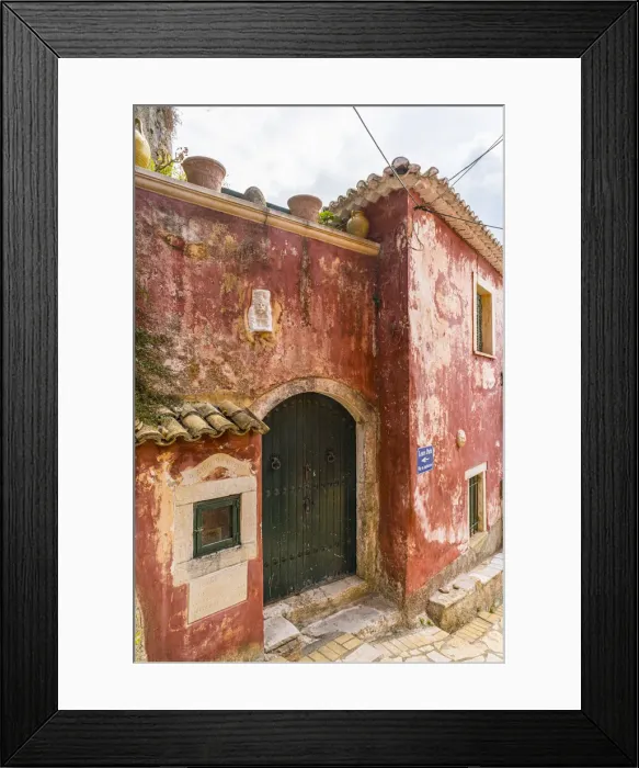 Framed Print : Old buildings in Lakones, Corfu, Ionian Islands, Greece Framed Print : Old buildings in Lakones, Corfu, Ionian Islands, Greece