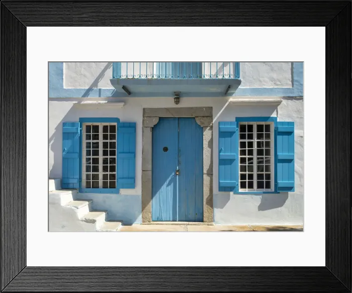 Framed Print : Blue Door & Windows, Symi Island, Dodecanese Islands, Greece Framed Print : Blue Door & Windows, Symi Island, Dodecanese Islands, Greece