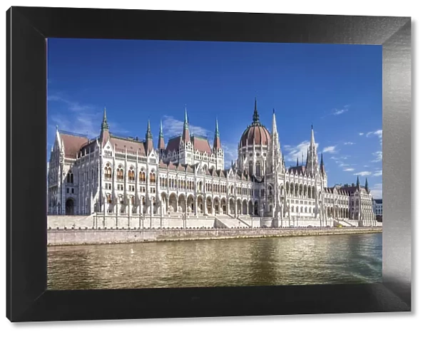 Hungarian Parliament on the Danube in Budapest, Hungary