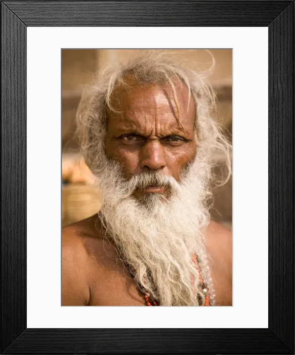Framed Print : Holy Man, Varanasi, Uttar Pradesh, India, Asia