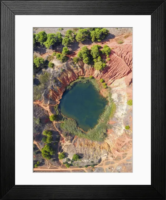 Framed Print : Italy. Apulia (Puglia). Otranto Province, Bauxite Cave and emerald lake