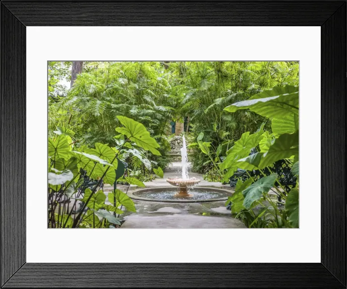 Framed Print : Fountain in La Mortella garden in Forio, Ischia Island, Gulf of Naples, Campania, Italy Framed Print : Fountain in La Mortella garden in Forio, Ischia Island, Gulf of Naples, Campania, Italy