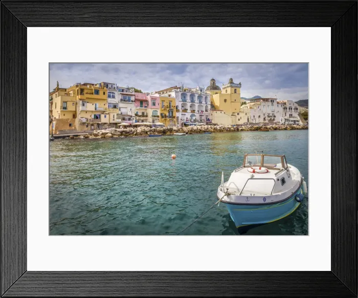 Framed Print : Port city of Ischia Ponte, Ischia Island, Gulf of Naples, Campania, Italy Framed Print : Port city of Ischia Ponte, Ischia Island, Gulf of Naples, Campania, Italy