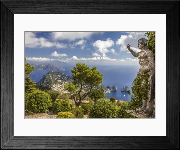 Framed Print : Monte Solaro with Augustus statue, Anacapri, Capri, Gulf of Naples, Campania, Italy Framed Print : Monte Solaro with Augustus statue, Anacapri, Capri, Gulf of Naples, Campania, Italy