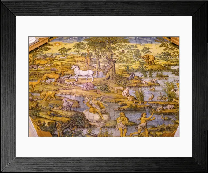 Framed Print : Majolica floor by Leonardo Chiaiese in the Church of San Michele in Anacapri, Capri Framed Print : Majolica floor by Leonardo Chiaiese in the Church of San Michele in Anacapri, Capri