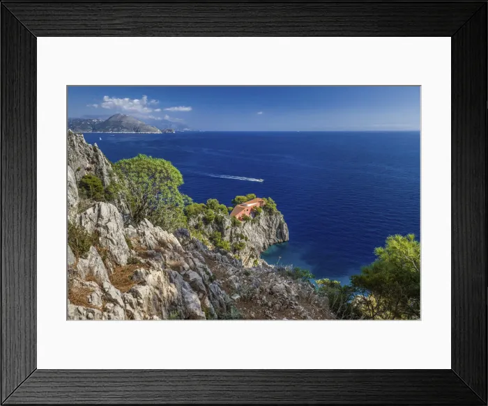 Framed Print : Villa Malaparte at Punta Masullo, Capri, Gulf of Naples, Campania, Italy Framed Print : Villa Malaparte at Punta Masullo, Capri, Gulf of Naples, Campania, Italy